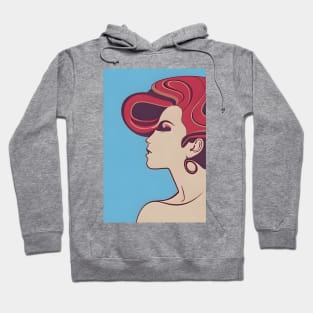 Girl with wavy hair illustration Hoodie